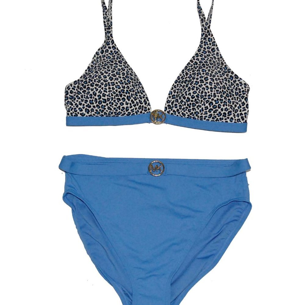 NWT MICHAEL Michael Kors Cheetah Halter Top & Bikini Bottom Set Medium M
